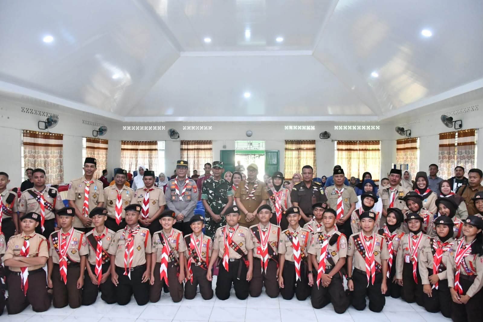 Pelepasan Kontingen Pramuka Boalemo ke Jamnas Cibubur. (Sumber Foto Prokopim Boalemo)