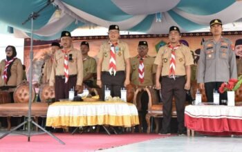 Wakil Bupati Boalemo, Lahmudin Hambali, S.Sos., M.Si., secara resmi membuka kegiatan Kemah Budaya Pohuwayama Penggalang II Tahun 2026.