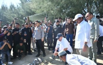Jamintel Kejagung RI dan Pemkab Boalemo Lepas Liarkan Penyu dan Burung di Bolihutuo. (Sumber Foto Prokopim Boalemo)