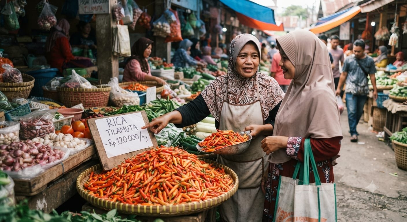 Foto Ilustrasi Harga Rica di Pasar Tilamuta Tembus Rp120 per Kilogram.