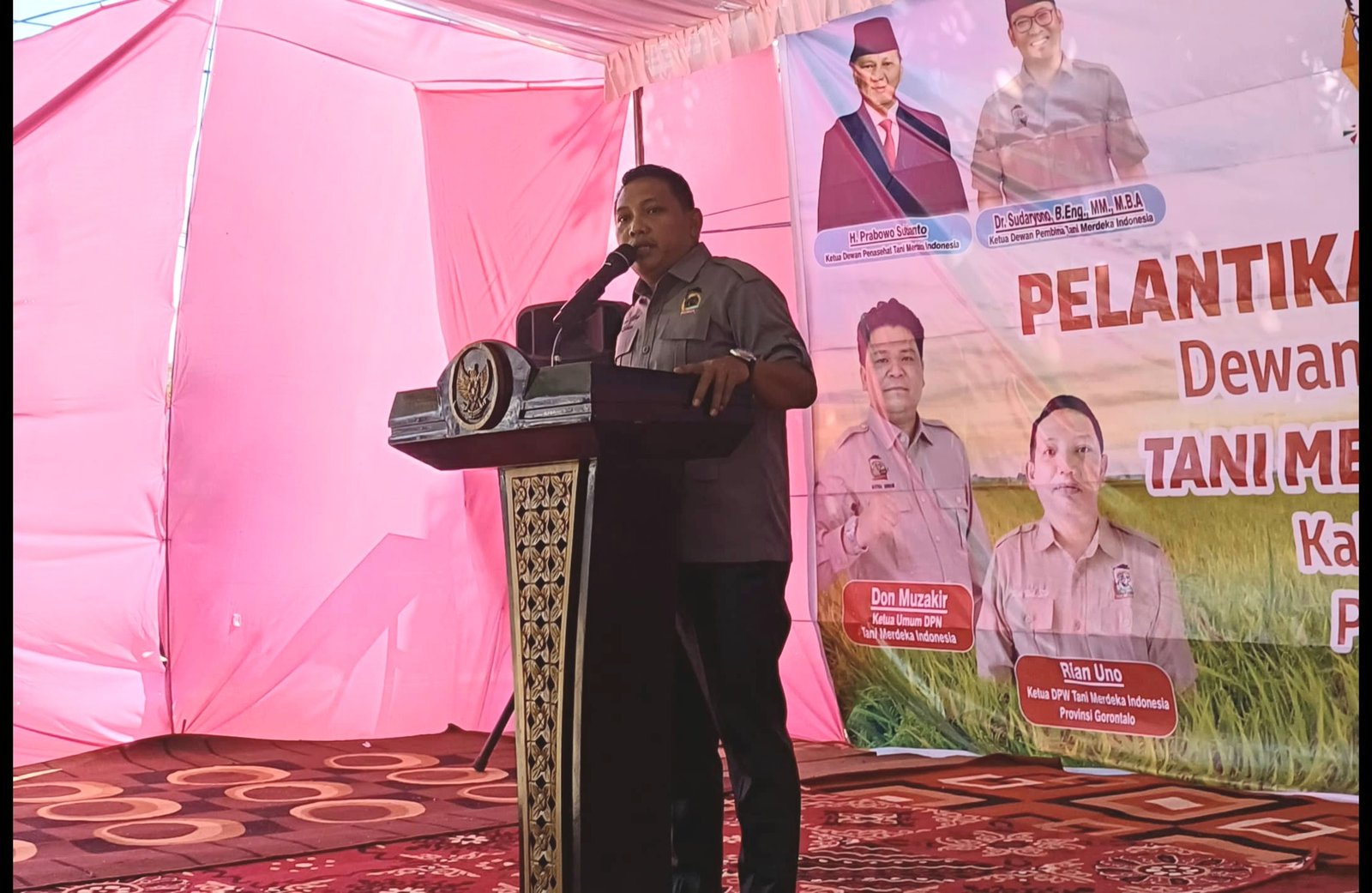 Ketua DPW Tani Merdeka Indonesia Provinsi Gorontalo, Rian Uno