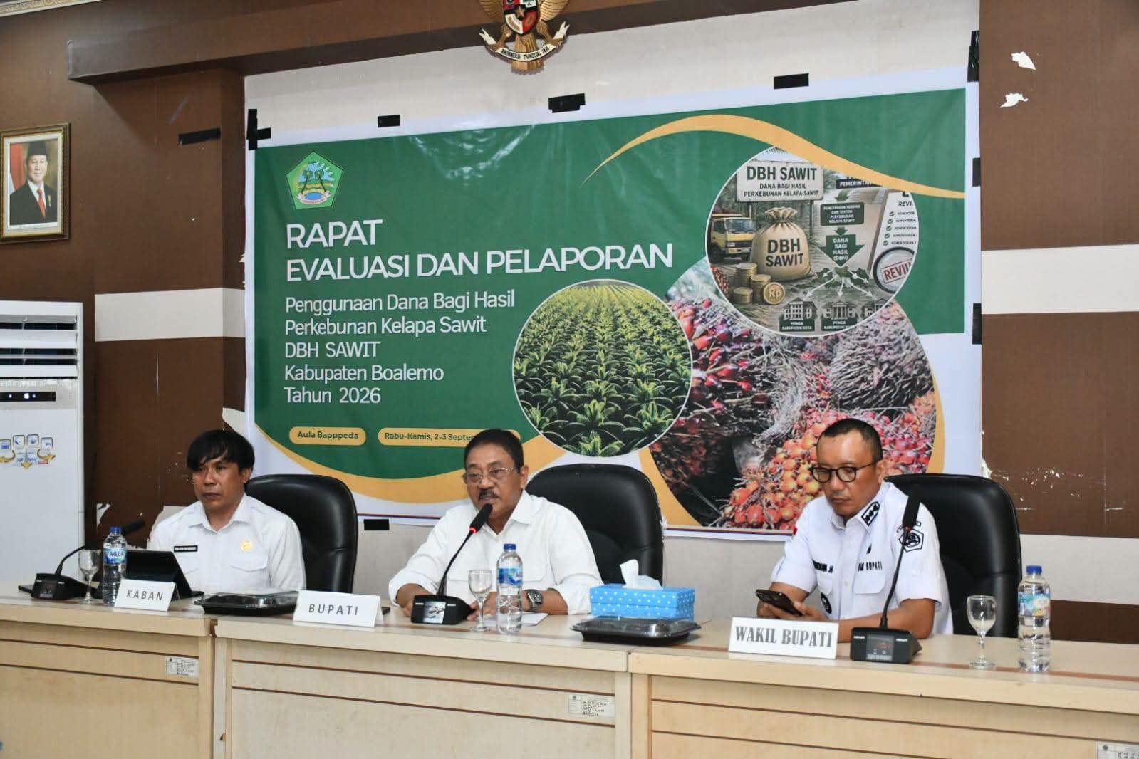 Bupati Boalemo Rum Pagau Pimpin Rapat Evaluasi Dan Pelaporan Penggunaan Dana Bagi Hasil Perkebunan Kelapa Sawit.(Foto Istimewa)