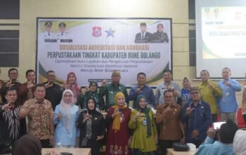 Dinas Perpustakaan Bone Bolango menyelenggarakan kegiatan Sosialisasi Akreditasi dan Advokasi Perpustakaan dengan tema "Optimalisasi Mutu Layanan dan Pengelolaan Perpustakaan melalui Standarisasi Akreditasi Nasional Menuju Bone Bolango Maju dan Juara".(Foto: Diskominfo Bone Bolango)