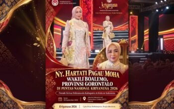 Ketua Dekranasda Boalemo Bawa Sulaman Karawo Bersinar di Kancah Nasional.(Foto Istimewa)