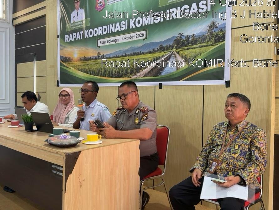 Rapat Koordinasi (Rakor) Komisi Irigasi yang digelar di Aula Bappeda Litbang Kabupaten Bone Bolango, Rabu, 14 Oktober 2026.