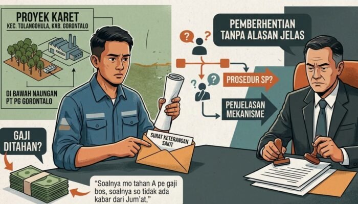 Seorang Pekerja di Proyek Karet Tolangohula Diduga Diberhentikan Tanpa Prosedur Jelas