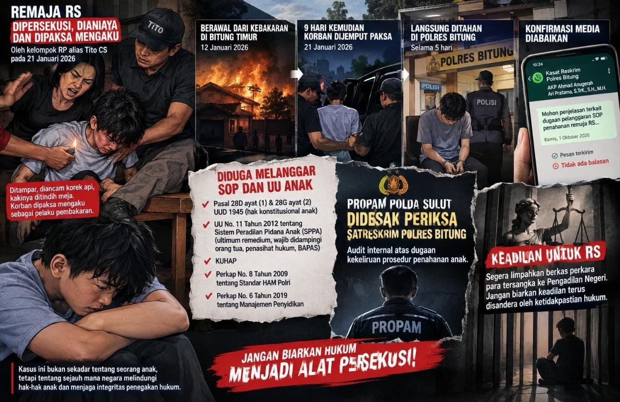 Propam Polda Sulut Didesak Periksa Penyidik Polres Bitung