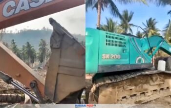 Alat Berat Ekskavator Kembali Beroperasi di Kawasan Pasir Putih, Kecamatan Mootilango, Gorontalo.