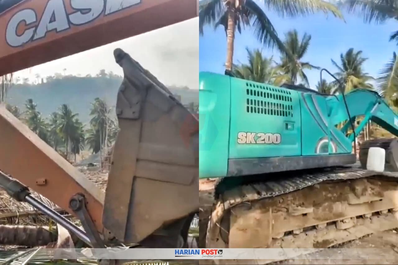 Alat Berat Ekskavator Kembali Beroperasi di Kawasan Pasir Putih, Kecamatan Mootilango, Gorontalo.