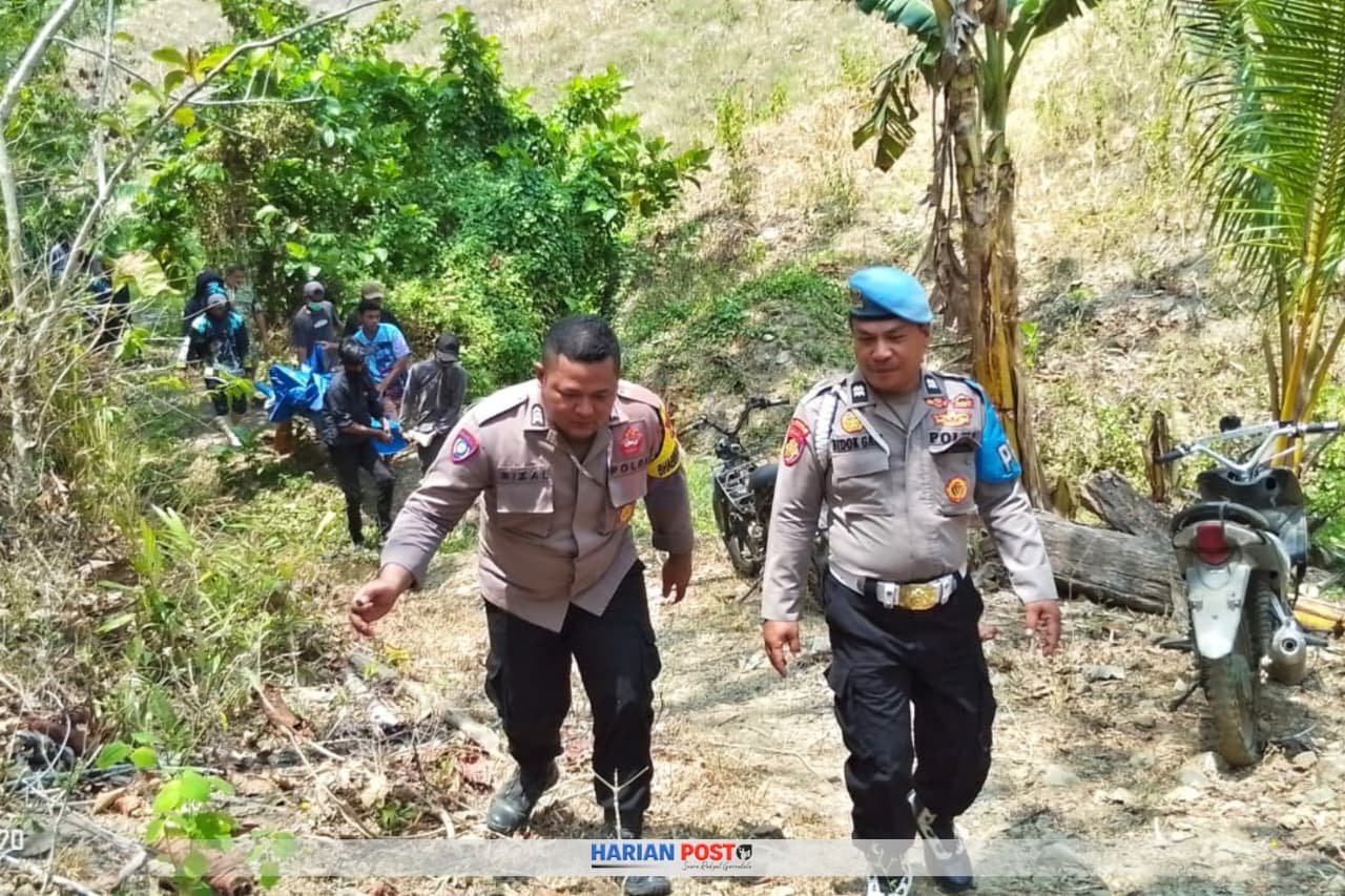 Pemuda 19 Tahun Ditemukan Tewas Gantung Diri di Pondok Kebun Boalemo.(Foto: Polres Boalemo)
